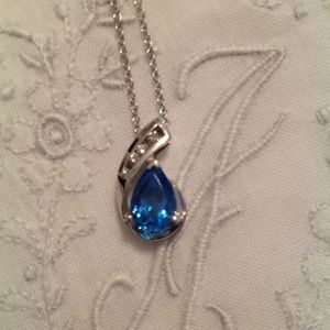 Blue Topaz Pendant Necklace